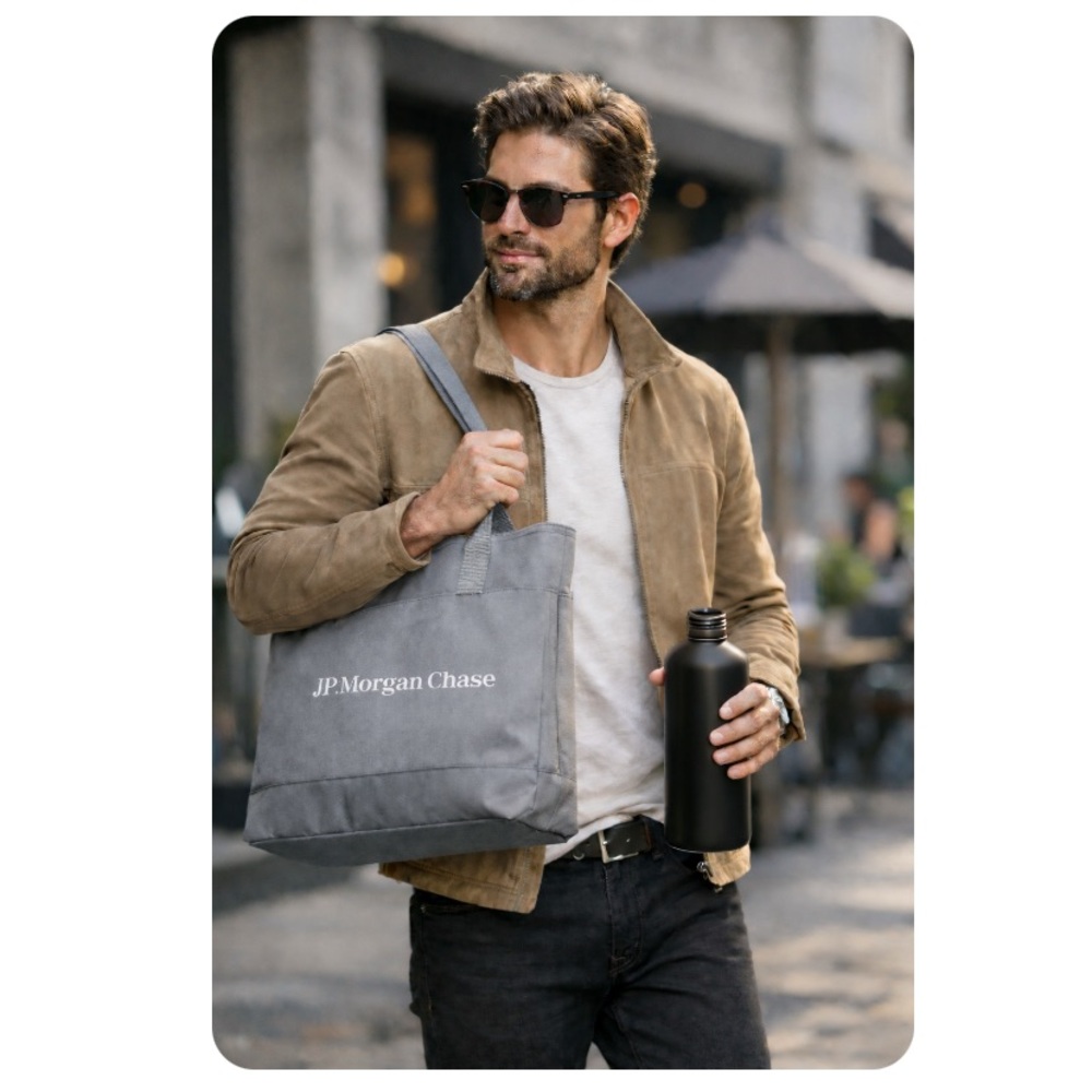 Official JPMorganChase Gray Tote Bag & Water-bottle